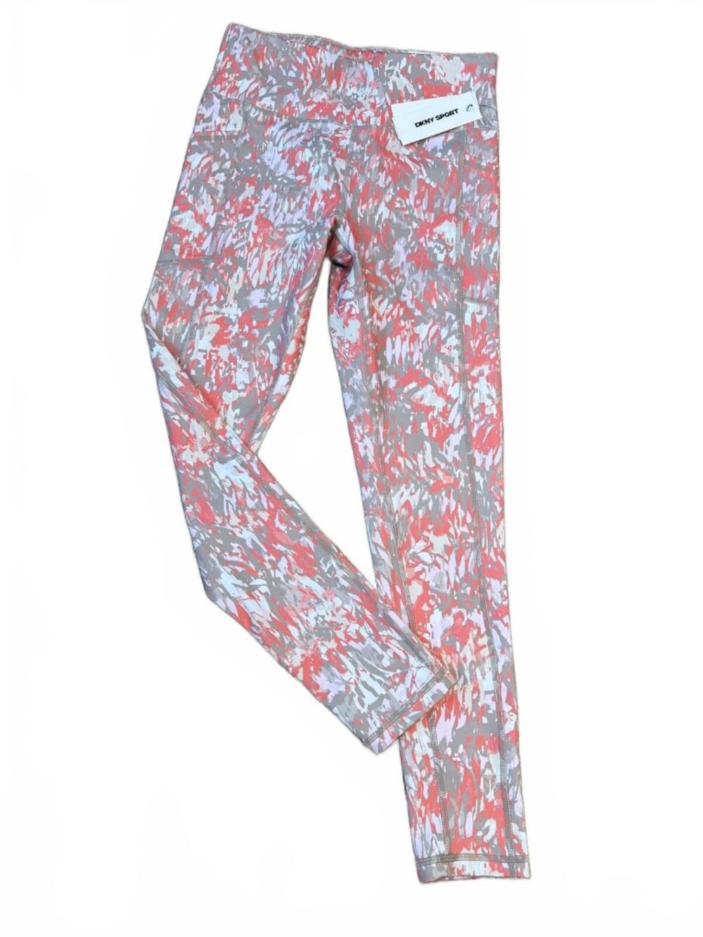 DKNY Sport Printed Interlock High-Waist 7/8 Fitness Leggings.